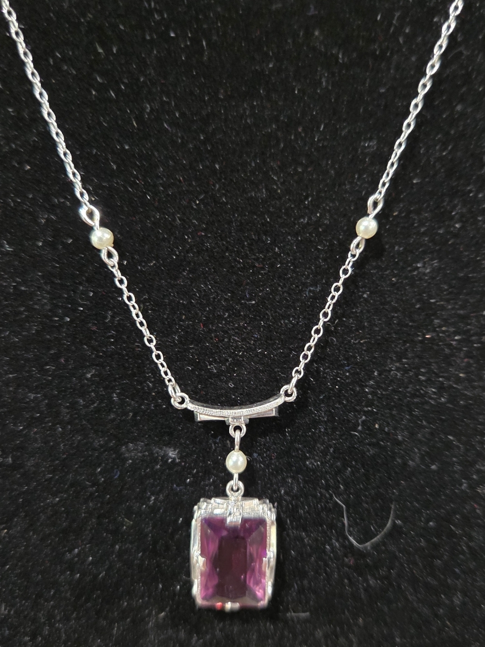 Vintage 10k White Gold Necklace